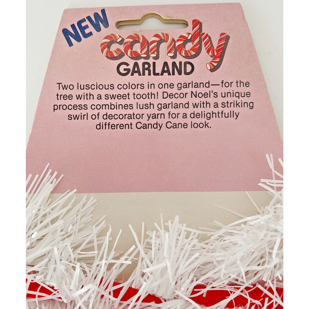 Vintage Christmas Garland Red White Candy Cane 15 Ft 1970s NOS Set of 3 - Picture 7 of 9
